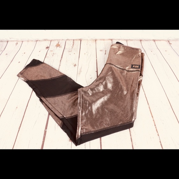 VS PINK Rose Gold Logo Ultimate Copper Leggin sold - Picture 3 of 6